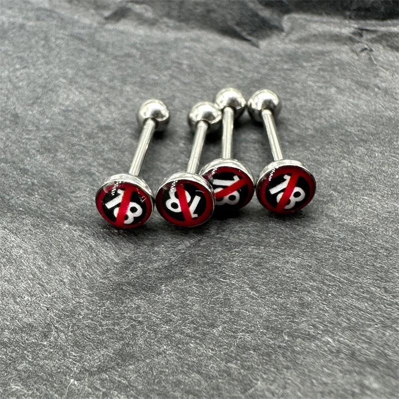 Tongue Nail Jewelry Anti Allergy Short Rod Tongue Ring Tongue Nail Spice Girl Human Body Piercing Jewelry
