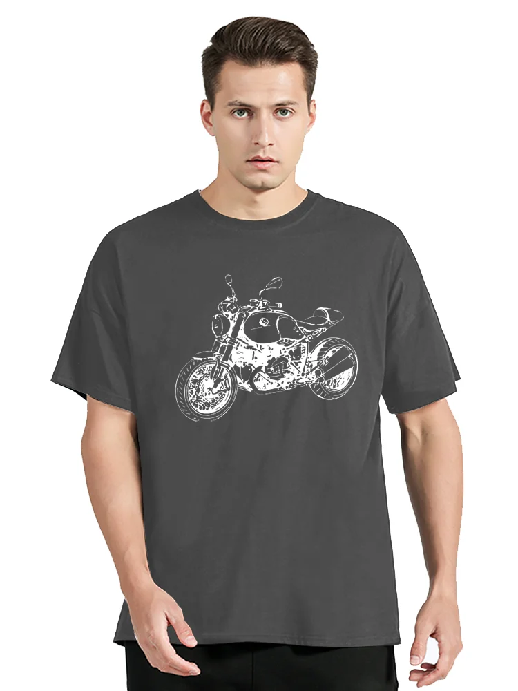 Fashion Rninet T Shirt Mit Grafik R Ninet Motorcycyle Rally R Nine T-shirt Motorrad Fahrer Tee Clothing Oversized TShirt