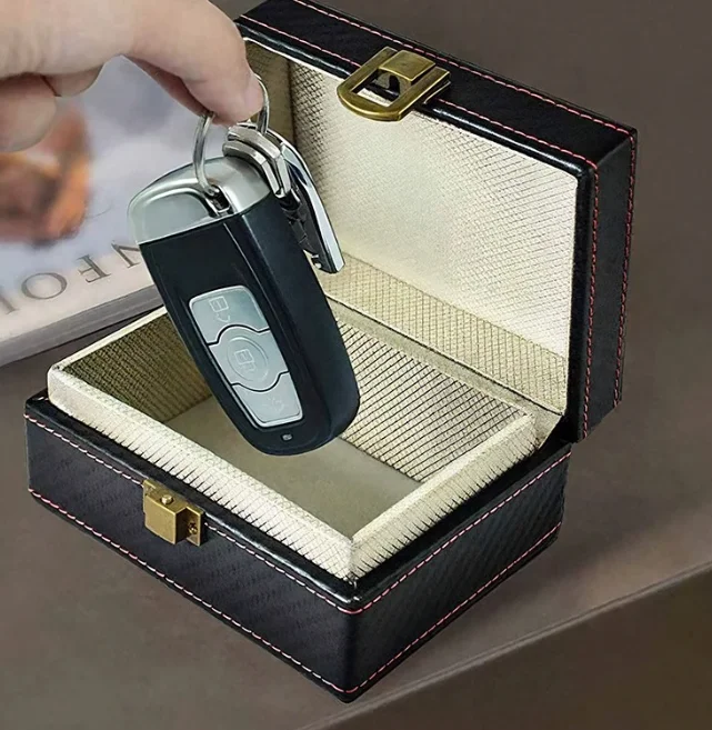 Anti-Theft Signal Blocker Box Car Keys Mobile Phone Signal Shielding Box Radiation-Proof Key Fob Protector Keyless  Box