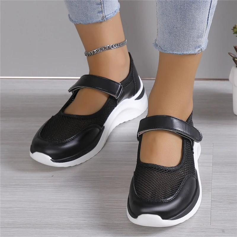 Zapatillas de deporte informales vulcanizadas para mujer, mocasines con plataforma de malla transpirable, zapatos deportivos para correr, tendencia de verano, 2024