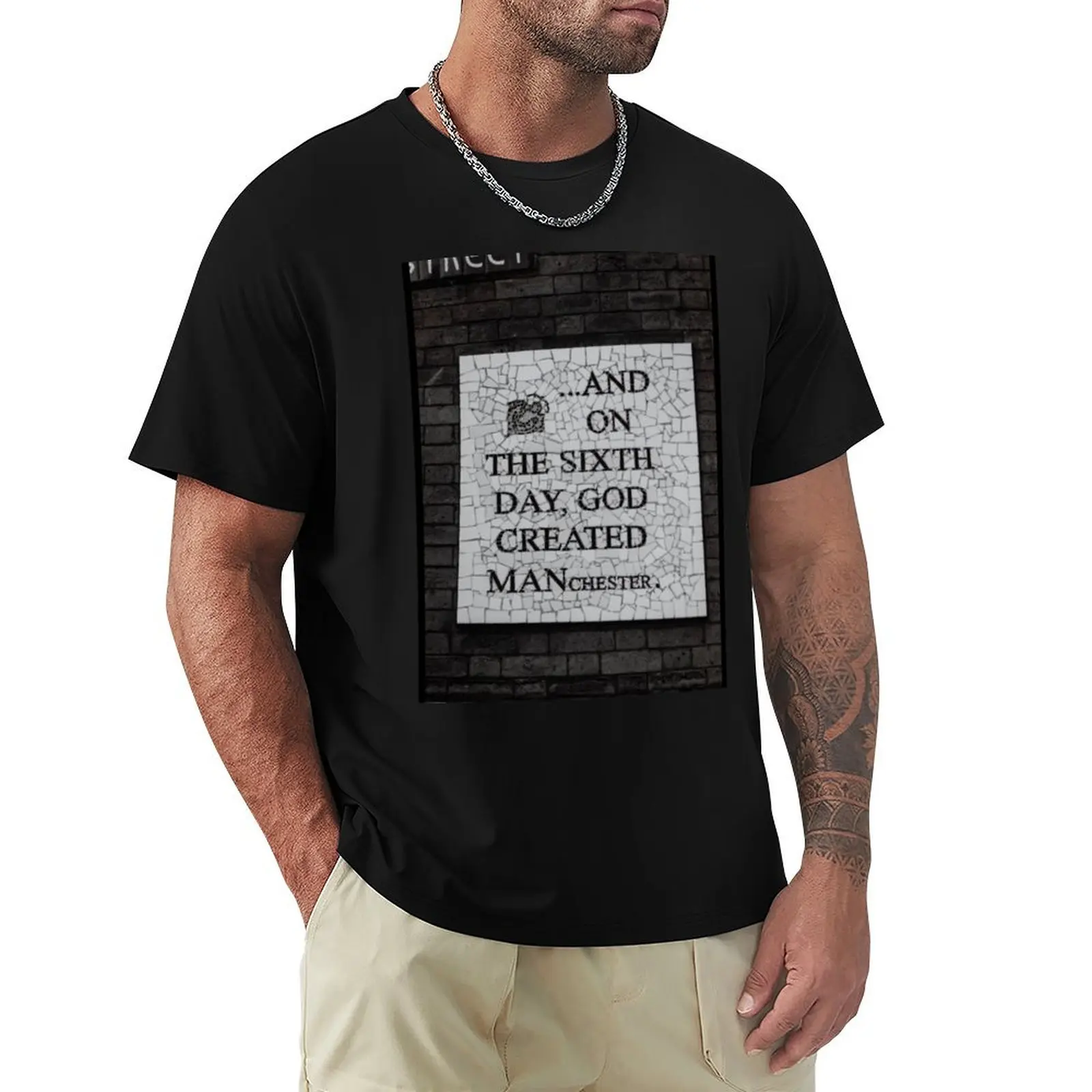Original On the Sixth Day Manchester Mural T-Shirt Running Performance Short Sleeve Tee