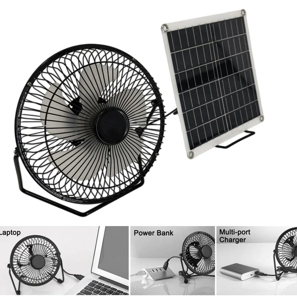 10W Solar Panel Fan Compatible with USB Power Banks and Solar Panels for RVs Greenhouses Trailers and Outdoor Environments