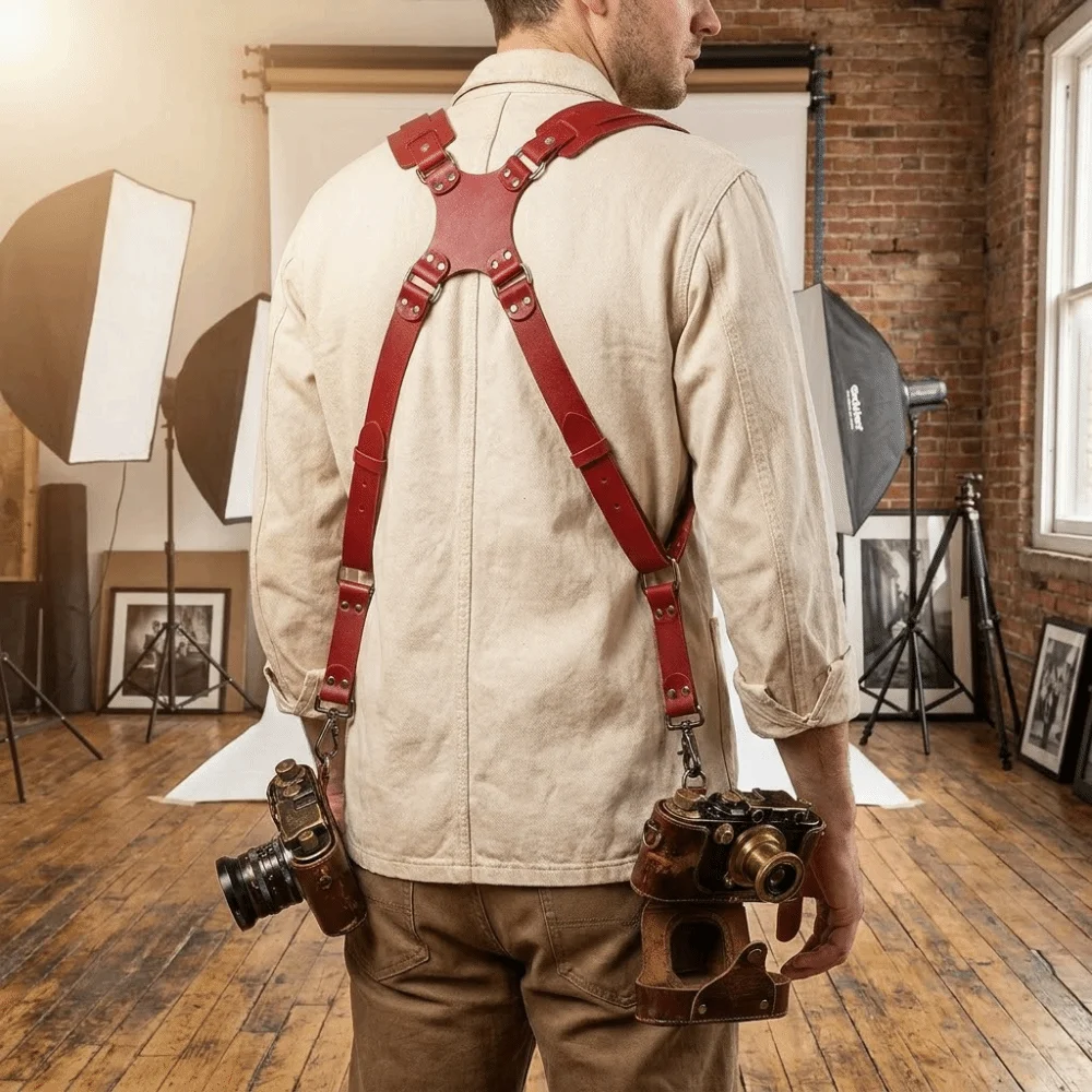 Professional Camera Harness Adjustable PU Adjustable Camera Shoulder Strap Universal Durable DSLR
