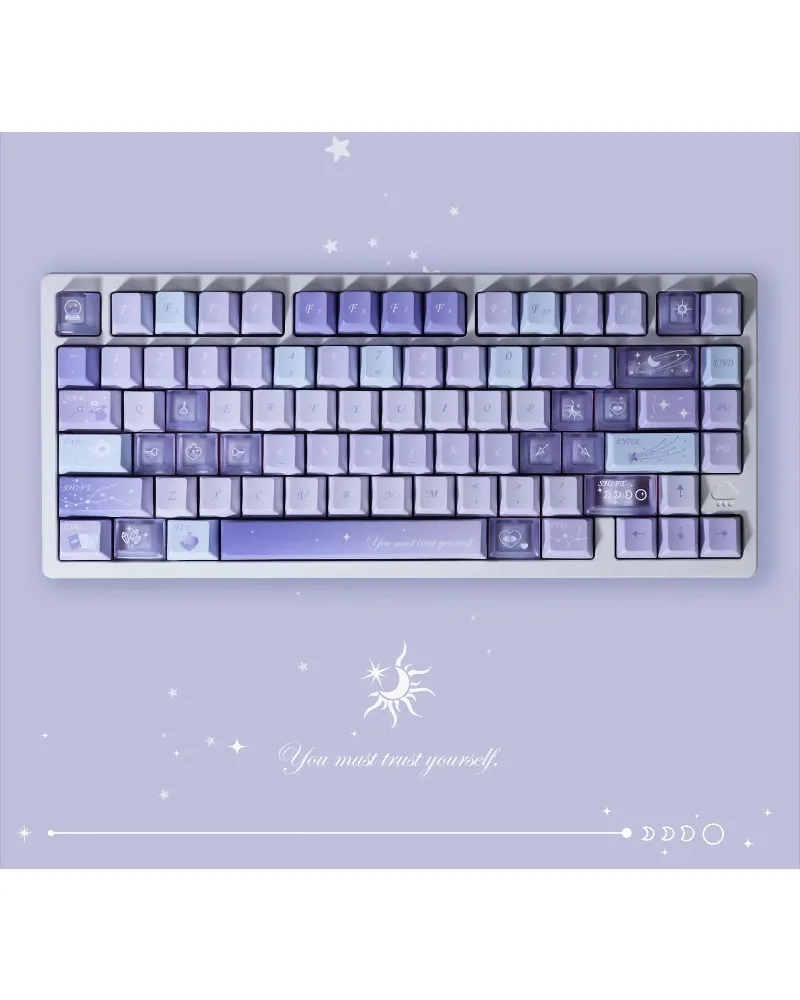 Pastel purple and blue durable pbt keycaps set high quality for custom mechanical keyboards