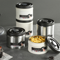304 Stainless Steel Silver/White Storage Container Moisture-proof Vacuum Sealing Container For Coffee Beans And Tea Storage
