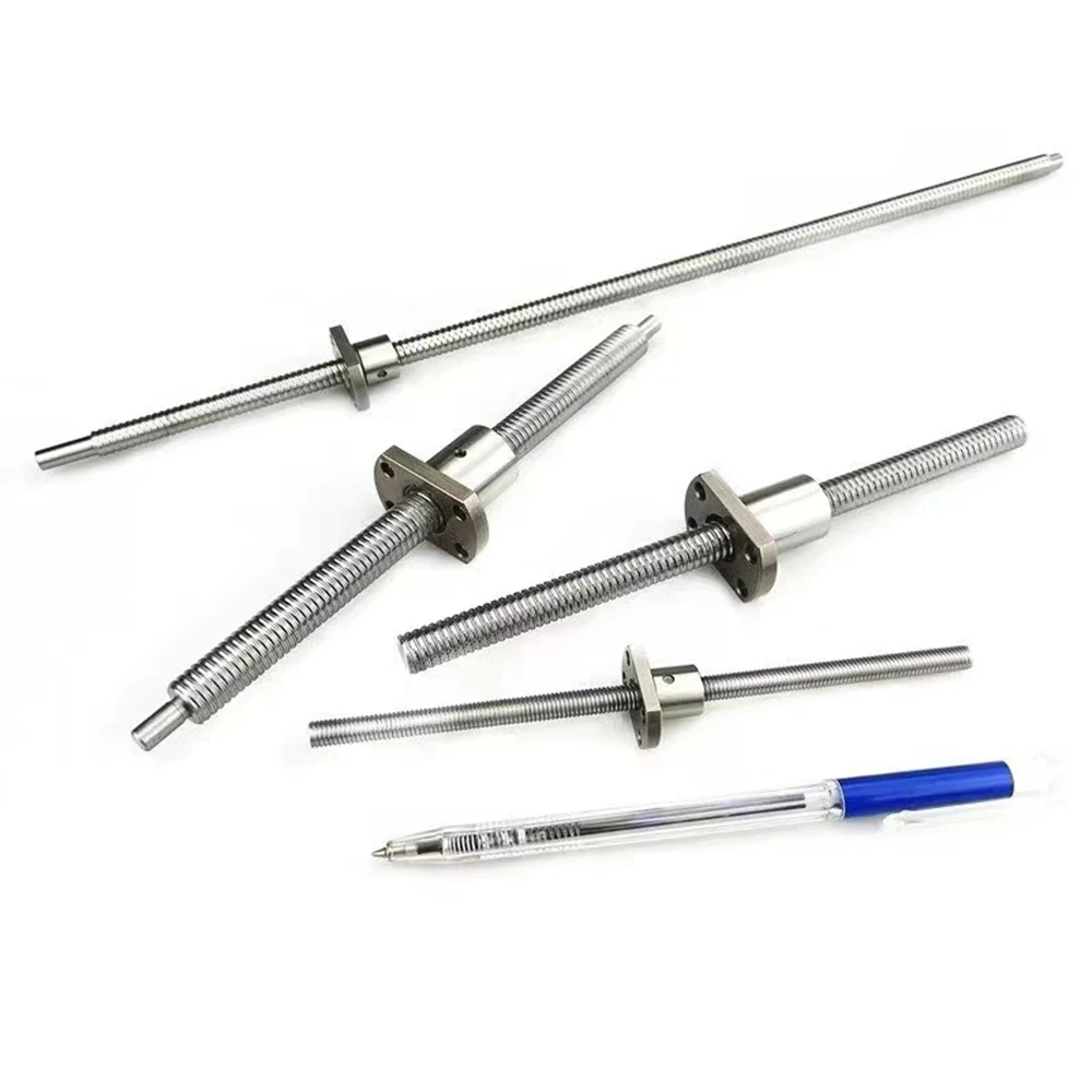 Custom SFU Ball Screw with Flange Nut, Custom Length & End Machining High Precision Linear Ballscrew for CNC Router, 3D Printer