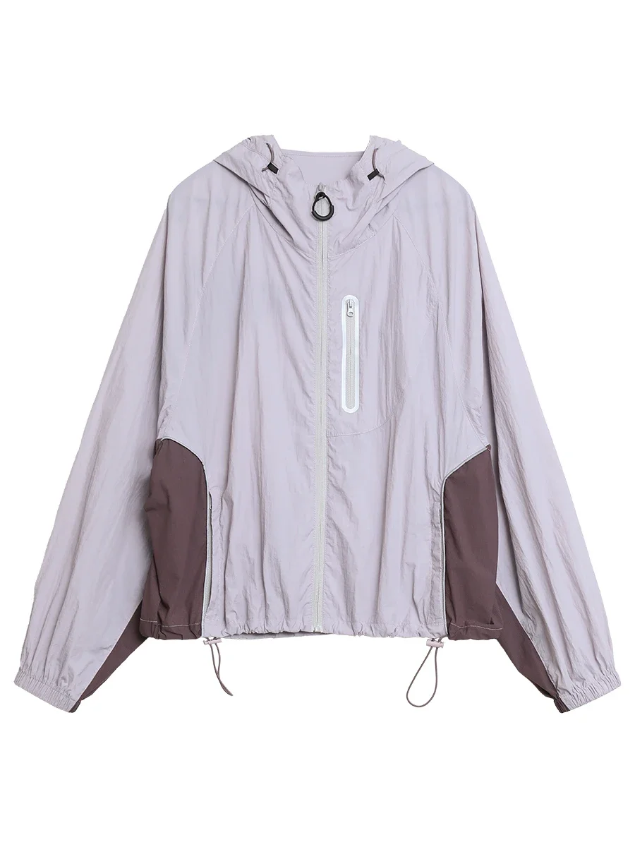 Chaquetas CHIC VEN para mujer, abrigo holgado informal con capucha y protección solar, chaqueta deportiva ligera para mujer, ropa para primavera y verano 2025