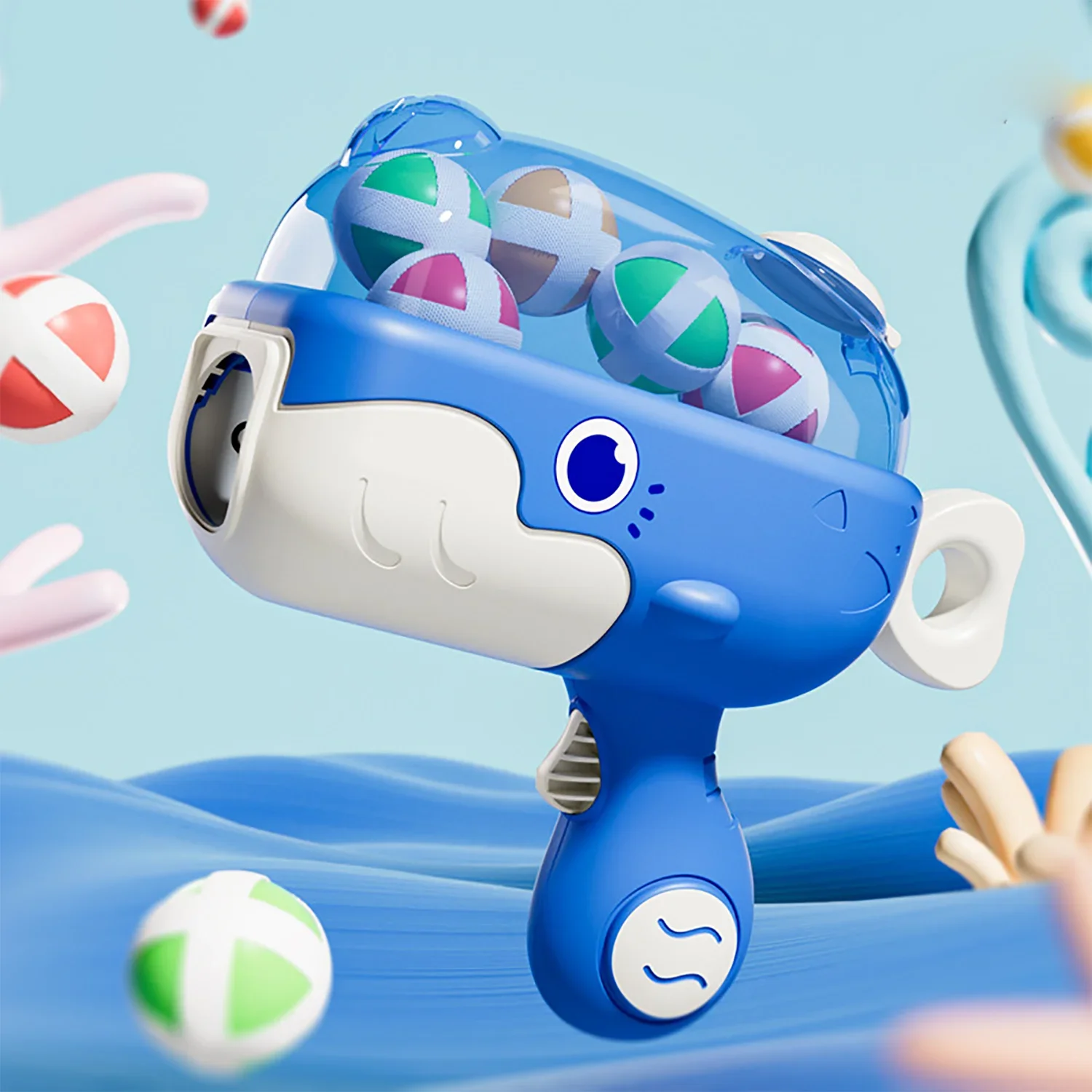 Outdoor Parent Child Interactive Shooting Whale Sticky Ball Gun Indoor Competition Puzzle Toys for Children