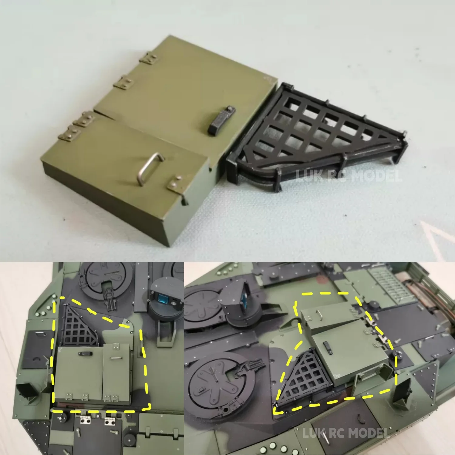 Rear Rack for HL 1/16 Leopard 2A6 Modified 2A7 Toy RC Tank 3889 DIY Model Parts Decorative Parts DIY Model