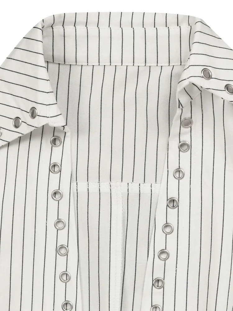 Beyprern جديد شيك الدانتيل متابعة الأبيض بلوزة مخططة قميص بلوزات ومطابقة مجموعة تي شيرتات قصيرة للأطفال النساء الثقوب رياضية مجموعة وتتسابق كلوبوير