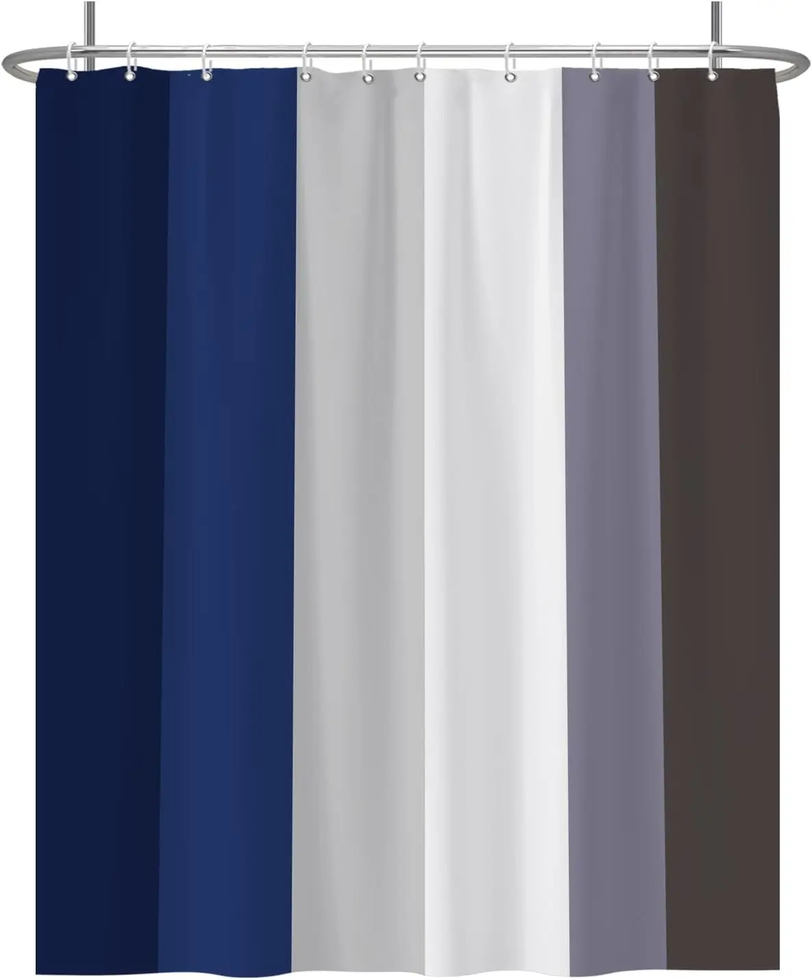 Premium Waterproof Striped Shower Curtain  Set for Bathroom Decoration Modern Neutral Gray Navy Blue Home Decor Accessory