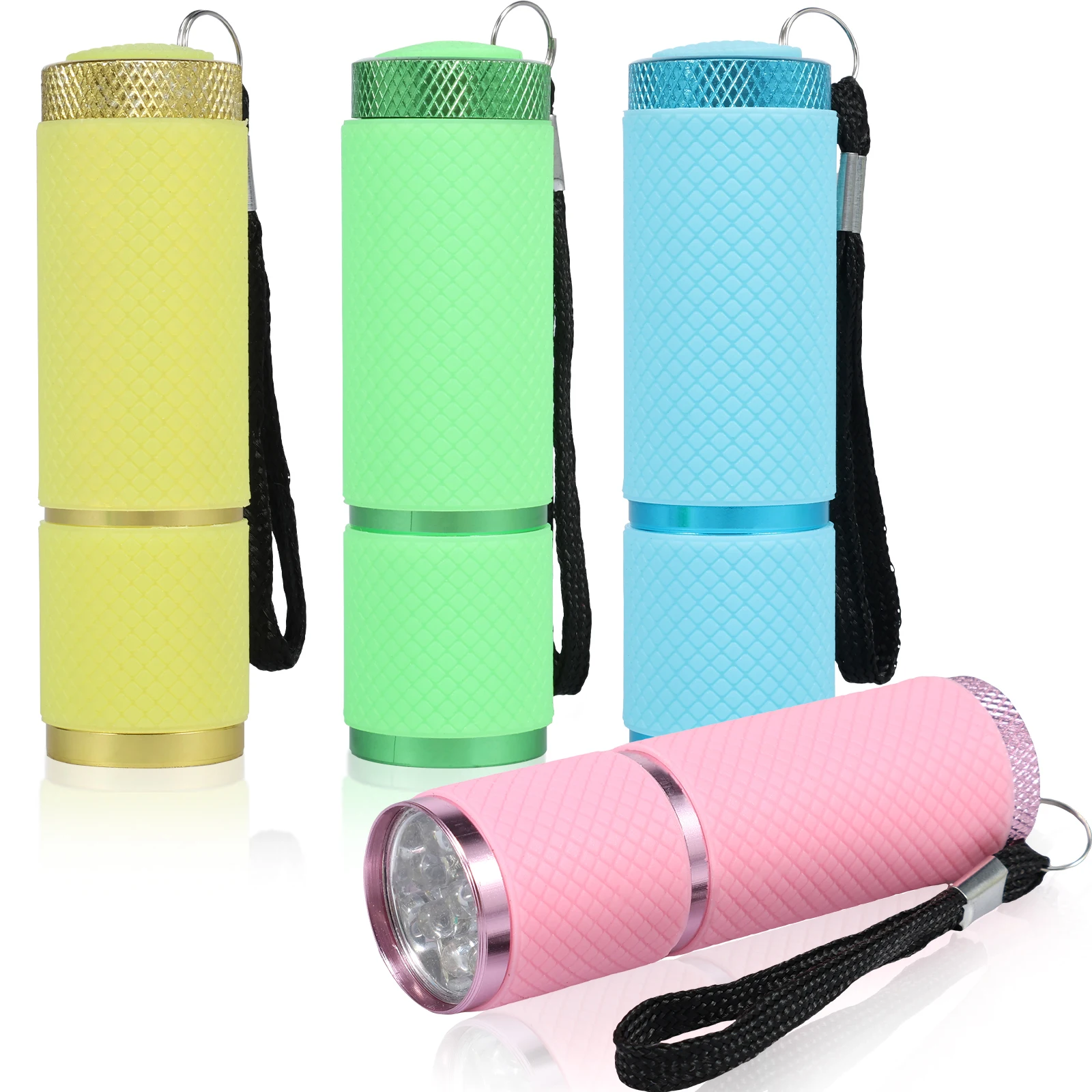 4Pcs Mini LED Flashlight Set Mini Torch with 9 LED Light Bulbs 60 Lumens Bright Small LED Flashlight Waterproof Handheld Torch