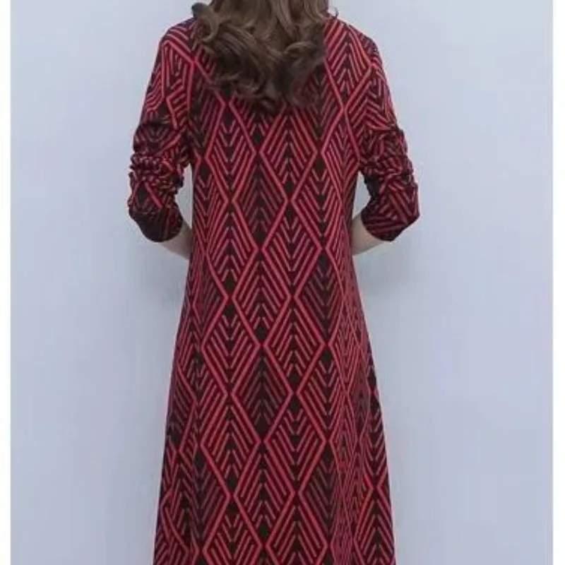 Robe amincissante et élégante pour femmes, pull à manches longues, col rond, imprimé Floral, haut de gamme, printemps et automne, 2023