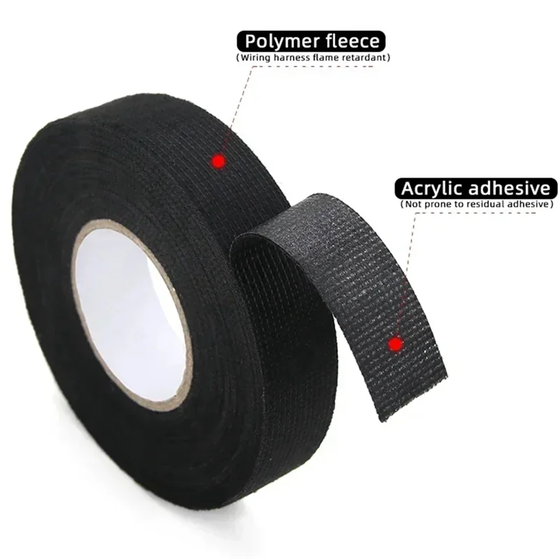 ABUI-Fita adesiva resistente ao calor, fita de tecido para chicote de cabos automotivos, fita térmica elétrica