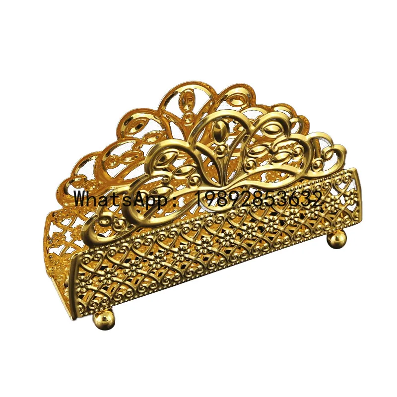 

Золотая кованая подставка для салфеток PYJ, для дома и ресторана, настольная, вертикальная, для обеденного стола, квадратная вешалка для полотенец, стойка для хранения в отеле