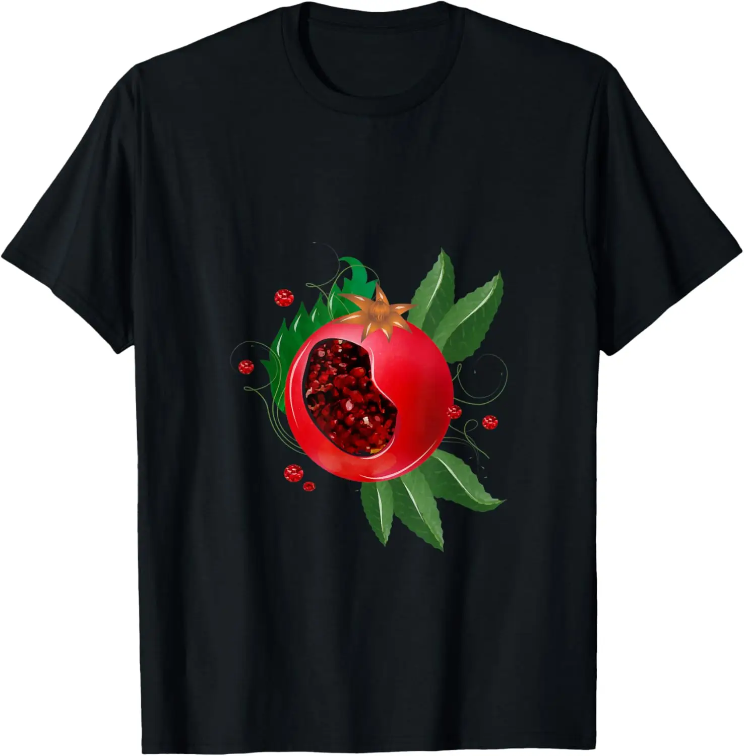 

Blood-red open pomegranate with leaves T-Shirt