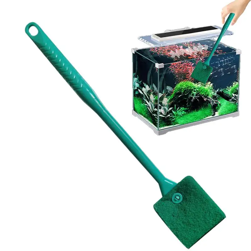 Aquarium Cleaning Scrubber Multifunctional Long Handle Aquarium Scrubbing Bush Household Aquarium Cleaner Brush Head With 45