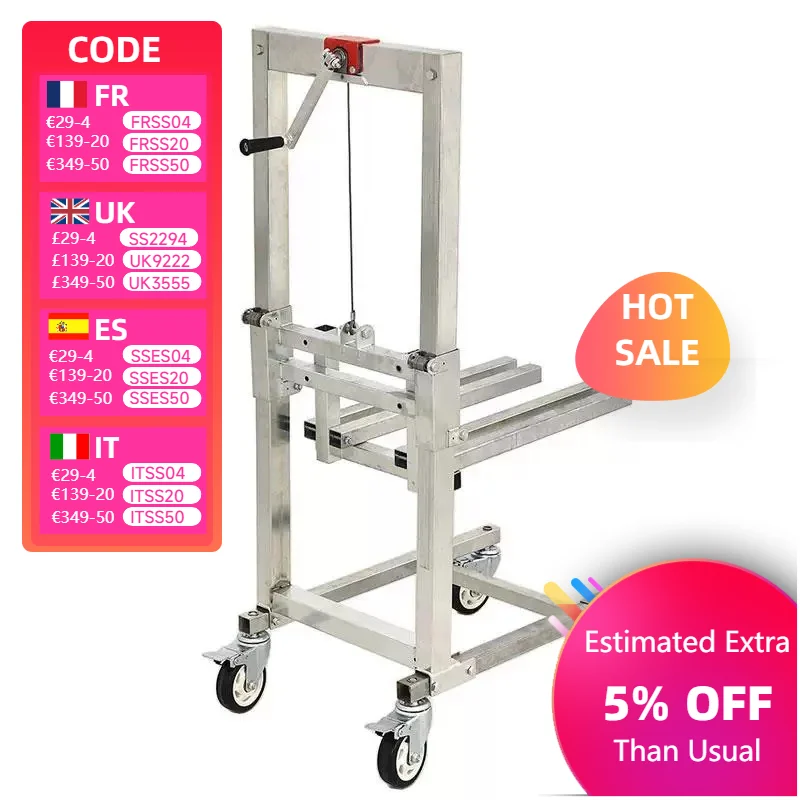Portable Folding Retractable Hand Cart 60Kg Bearing Adjustable Lifting Stacker Forklift for Loading Artifact Lifting Handling