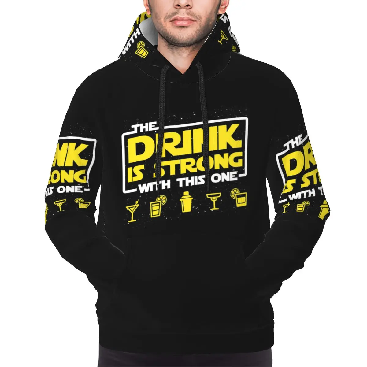 

Толстовки с капюшоном Strong Drink, пуловер в стиле Харадзюку, осень-зима, мужские и женские толстовки, топы с длинными рукавами