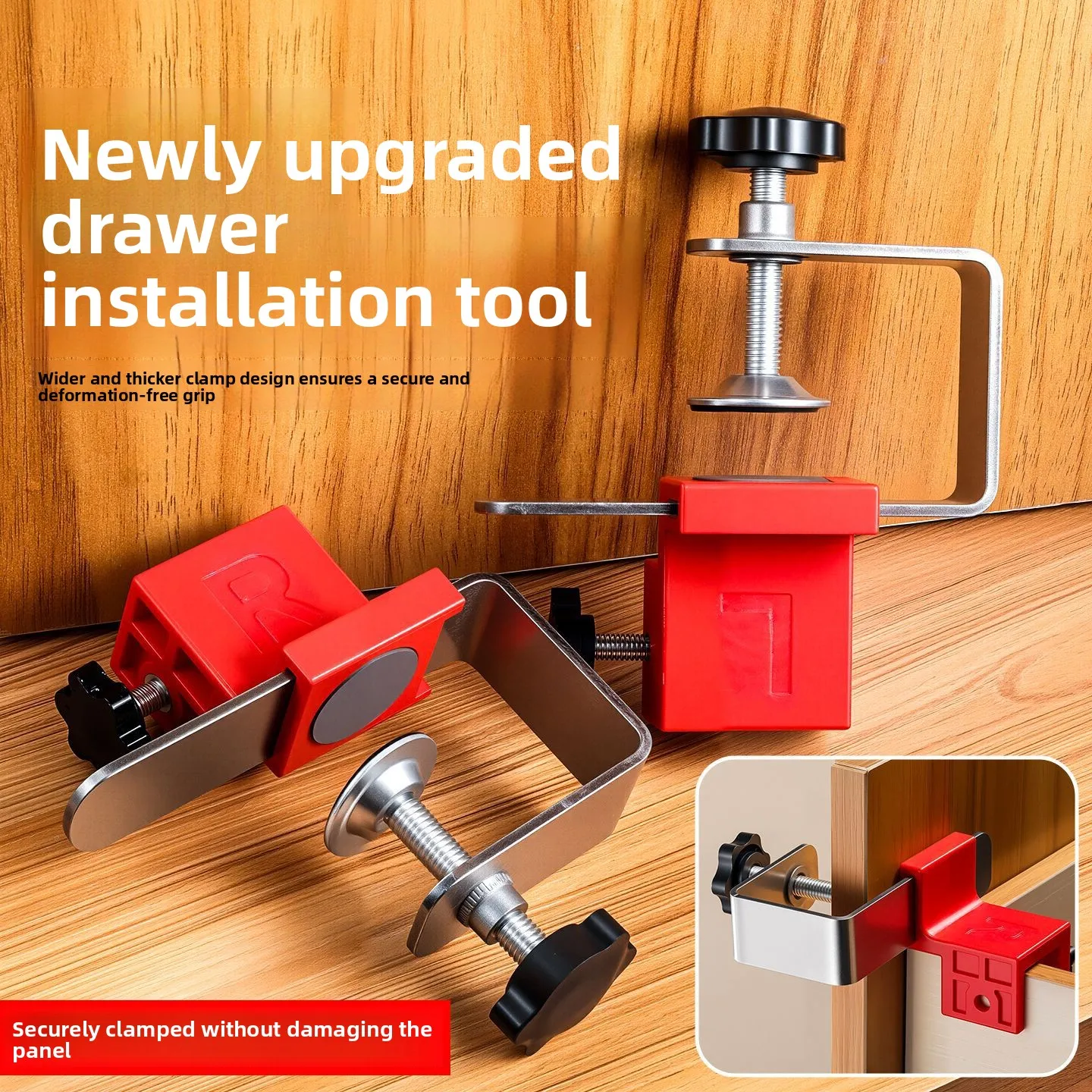 

Handle-Free Drawer Auxiliary Locator - 2-in-1 Multifunctional Stainless Steel Installation Artifact