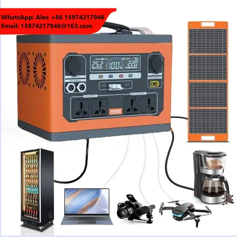 Solar Portable Power Station 110V/220V 2500W 2000W 1500W AC Portable Engergy With USB Lithium Battery Solar Generator