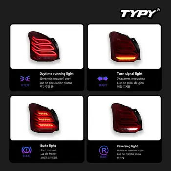 TYPY Nové LED zadní světlo Upgrade Upravené pro Suzuki Swift Zadní světlo 2017-2023 Zadní světlo Dynamické signální zadní světlo Auto Příslušenství 12 nejlepší prodej Zadní světlo Suzuki Swift - №2