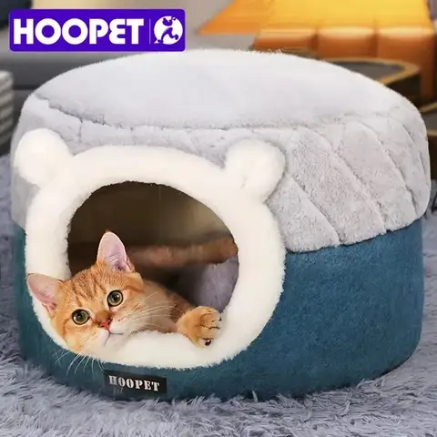 Cat Bed House Plush Kennel Hoopet