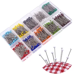 100Pcs Bead Needle Sewing Cut Patchwork Positioning Needle Color Pearlescent Plastic Dressmaking Pin Tools And Accessories