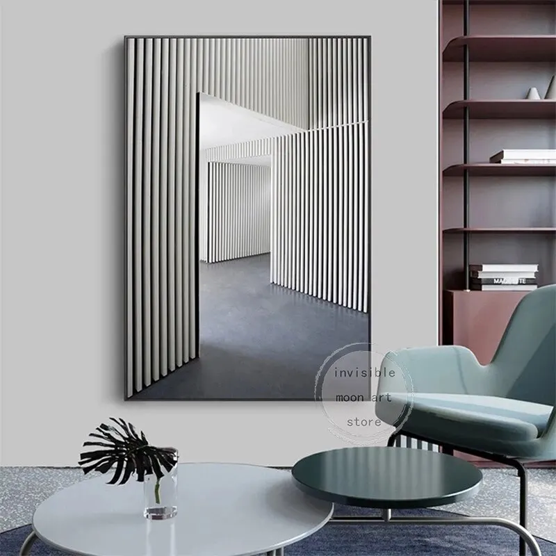 الحديثة مجردة أبيض وأسود الجمالية الفضاء العمارة تصميم الفن الملصقات حائط لوح رسم يطبع صورة المنزل ديكو