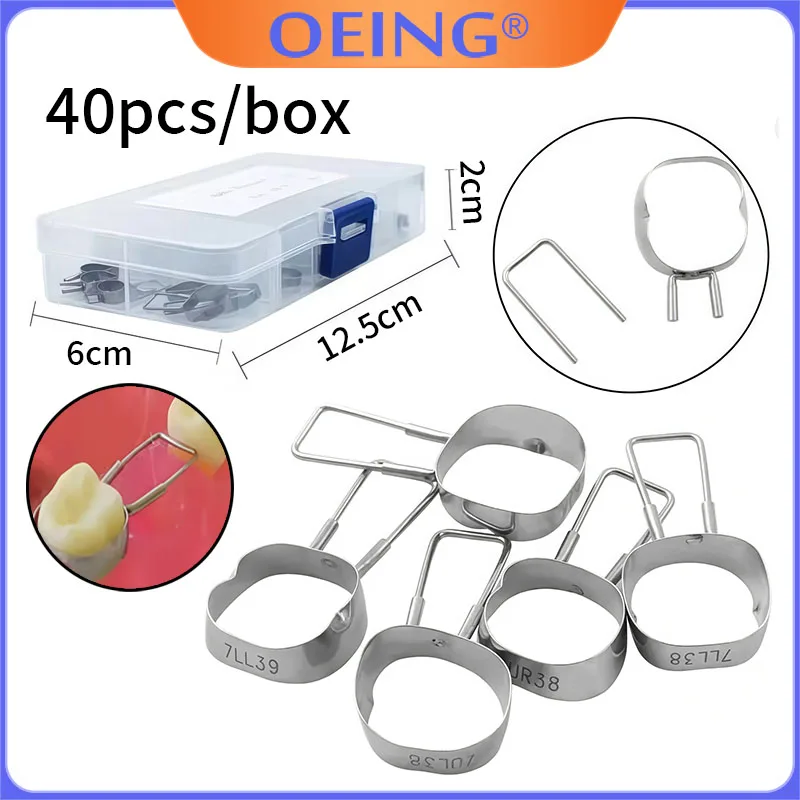 

40Pcs/1Box Dental Space Maintainer Preformed Orthodontic Appliance Primary Molar Band with Buccal Tube Dental Consumables