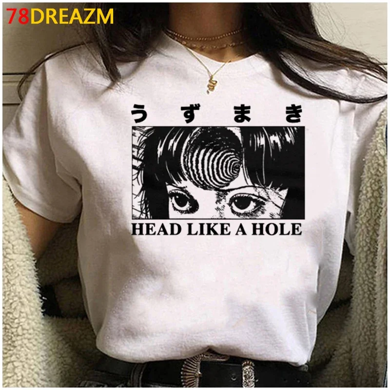 Japanese Manga Junji Ito T Shirt Men Summer Top Horror Anime Tshirt Tomie Shintaro Kago Girl Graphic Tees Cartoon Tshirt Male