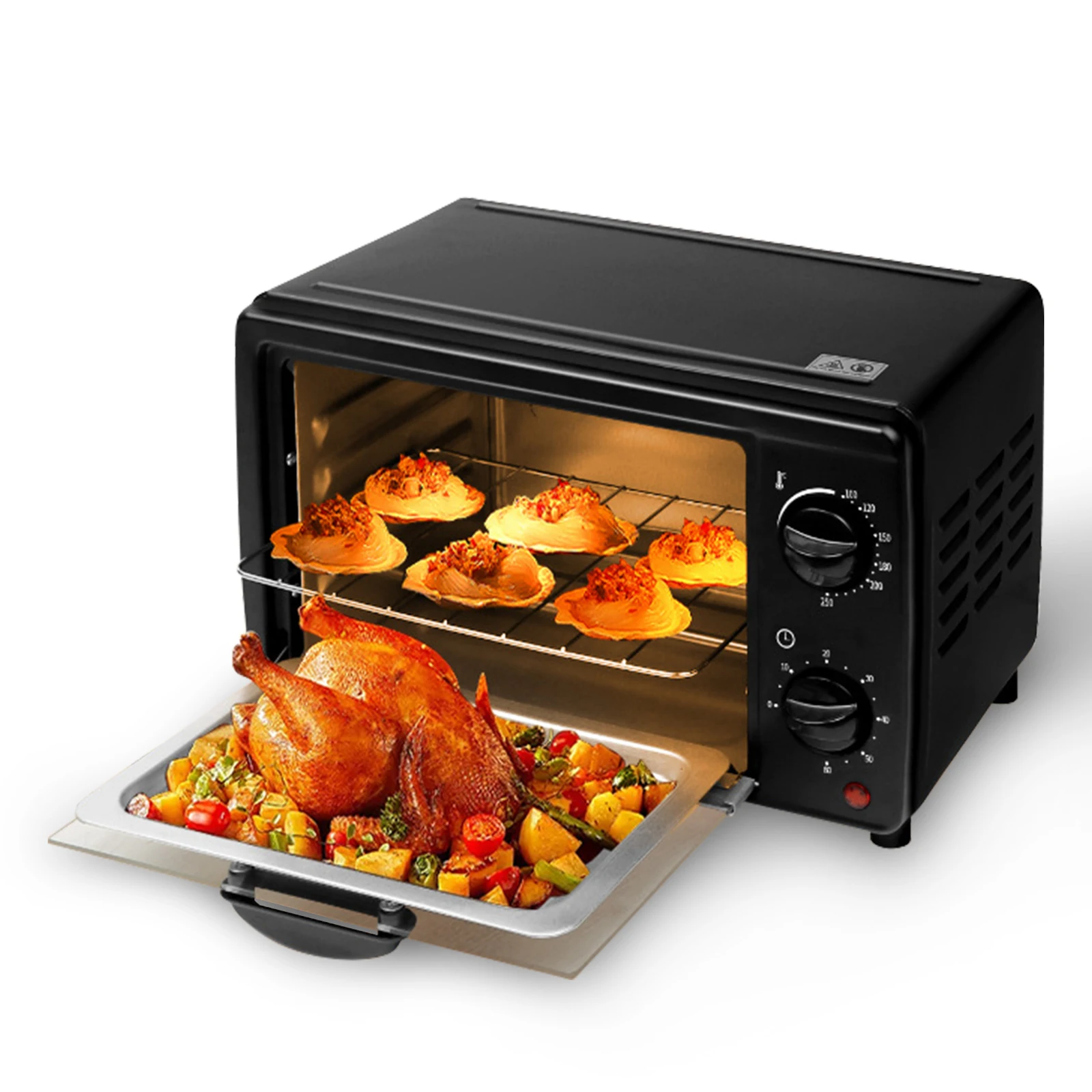 700W 13L Mini-Heißluftfritteuse - Multifunktions-Konvektionsofen zum Backen, Braten und für gesundes Kochen zu Hause (Kompakt Elektrisch)