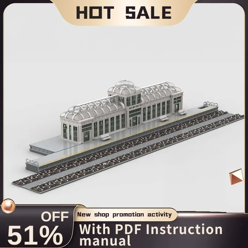

New 5987Pcs City Hot Selling Street View Moc Modular Botanic Central Station Model Building Blocks Diy Creative Ideas Toys Gifts