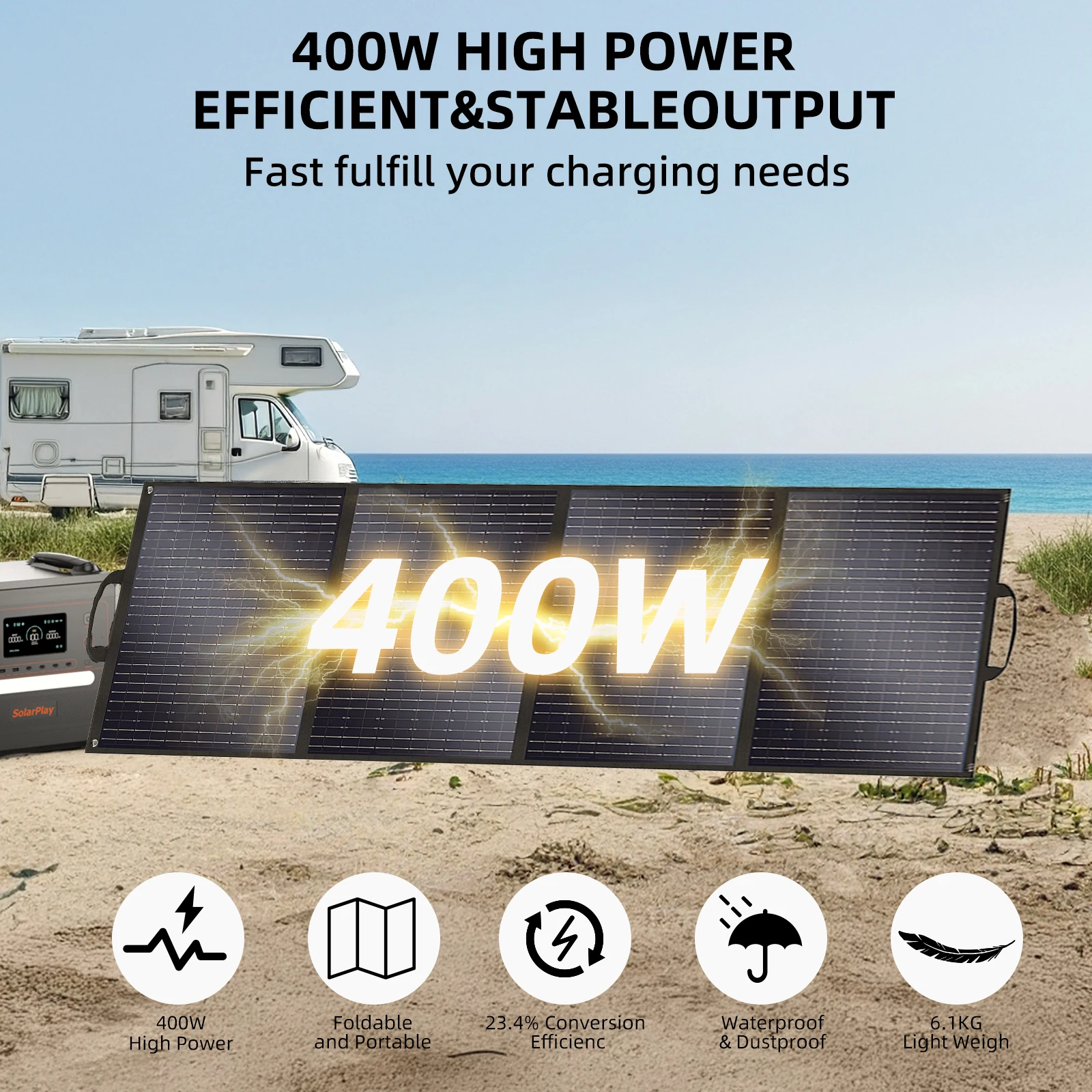 sustainable energy photovoltaic panels 400W solar charge solarplay outdoor foldable solar panels, r,