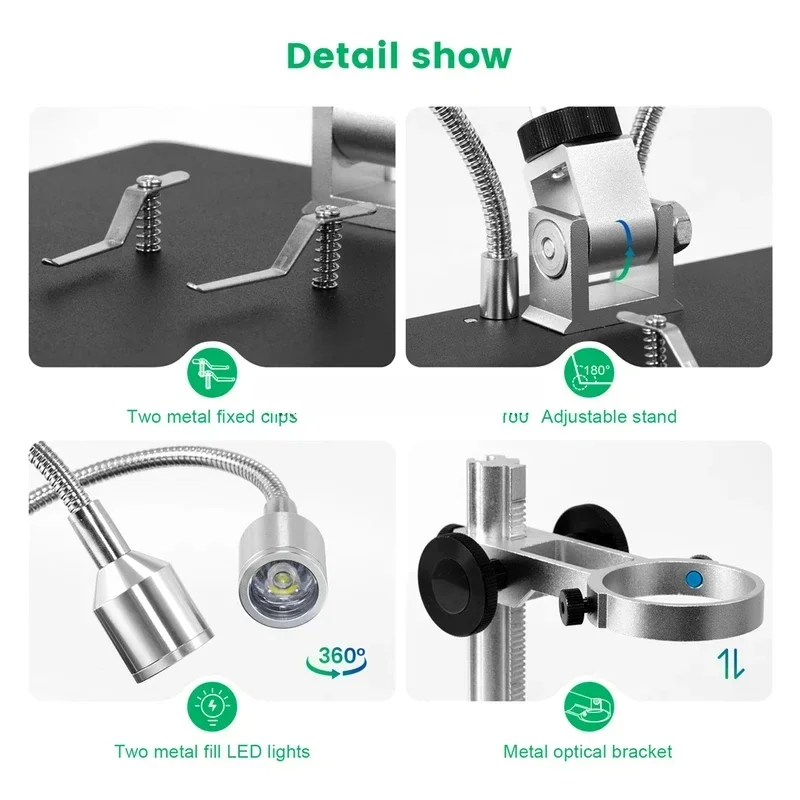 Andonstar Hot AD208 8.5 بوصة شاشة LCD قابلة للتعديل مجهر رقمي أسود 1080P نطاق لحام