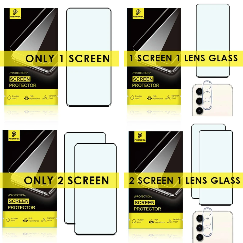 Oleophobic Protective Glass For Samsung Galaxy S23 FE Full Cover Screen Protector For Galaxy S23FE Lens Tempered Glass