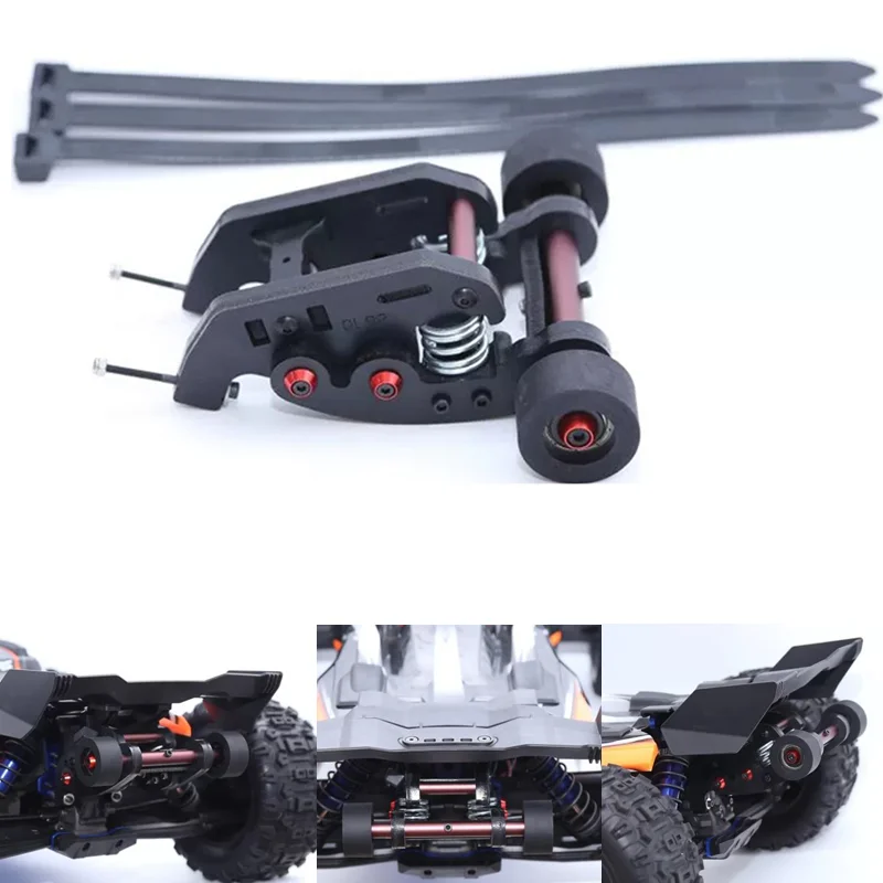 1pcs Black Simulation Nylon Spring Lifting Wheel for 1/8 TRAXXAS Sledge # 95076-4 Car