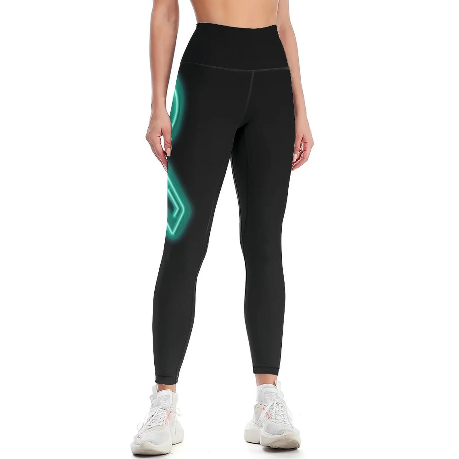 

Teal Neon Awareness Ribbon Leggings gym pants jogging pants gym's clothing Womens Leggings