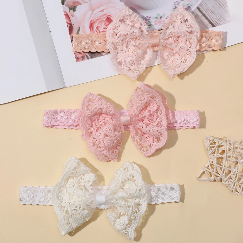 3Pcs/Set Baby Headbands for Girls Lace Bowknot Hair Bands for Newborn Children Turban Kids Headwear Toddler Hair Accessories