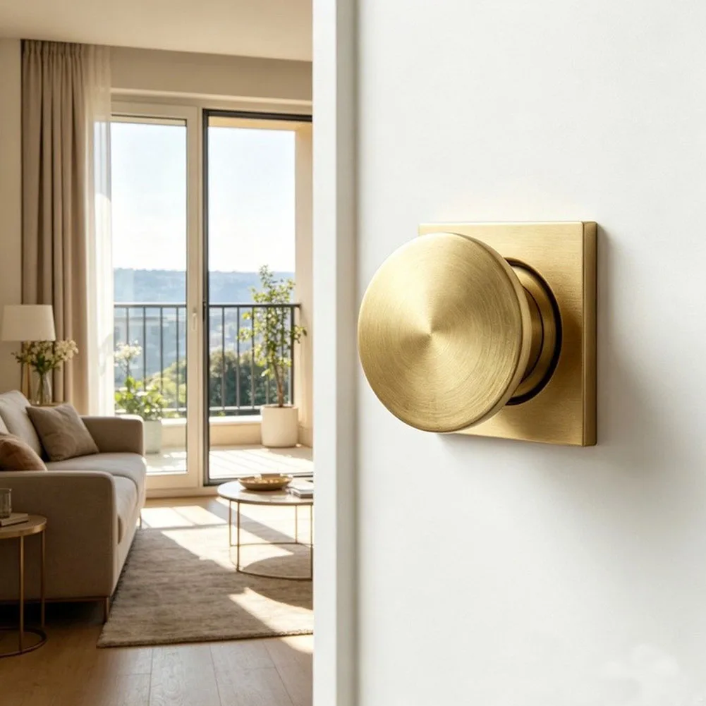 1Pcs Matte Black Rectangle Door Knob With Lock Adjustable 60-70mm Backset For Interior Bathroom Bedroom Privacy Aluminium Handle