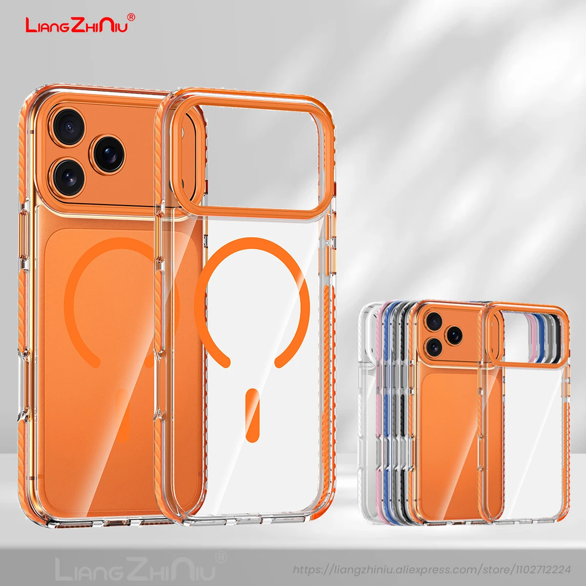 

Прозрачный магнитный чехол для Iphone 17 Pro Max 17 Air/16 Plus/15/14/3, противоударный чехол из ТПУ с защитой от пожелтения + ПК, противоударный чехол для телефона