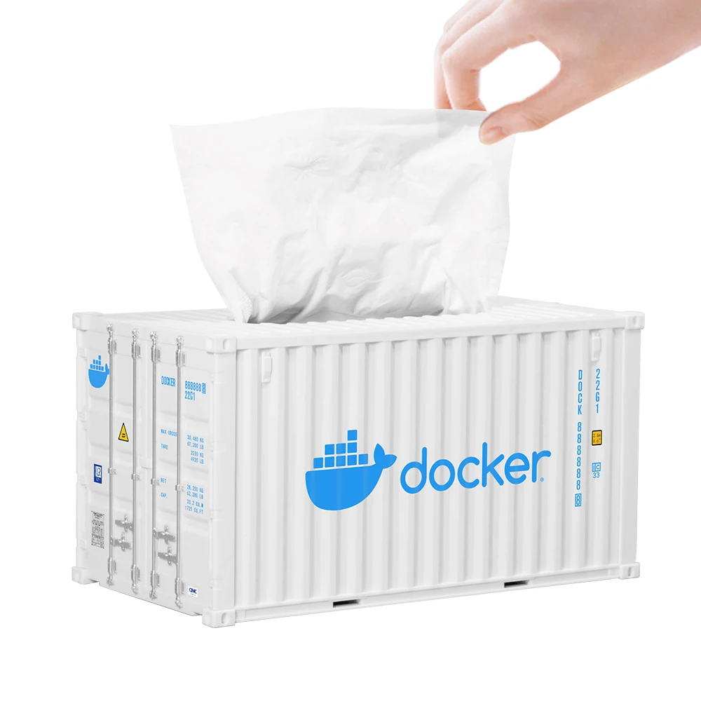 Creativity Shipping Container Model docker Home Desktop Decoration Tissue Box Office Supplies Storage Box Pen Holder LOGO Custom