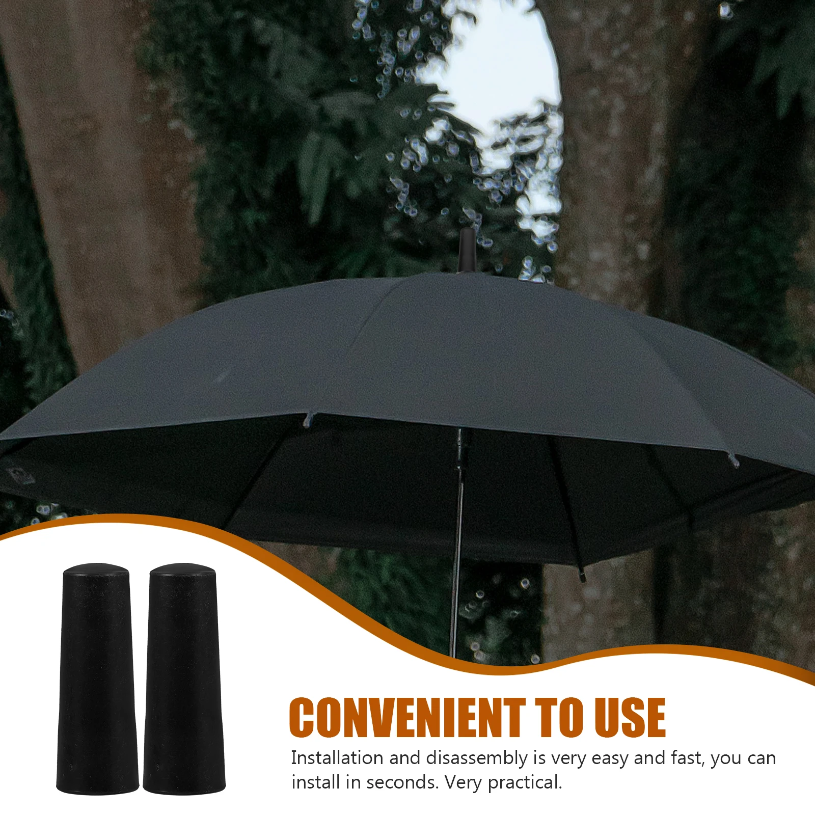 

2pcs Umbrella Tip Covers Plastic Replacement Ends For Pole Handle Sun Umbrella Durable Repair Tips Accessories Protector Cap