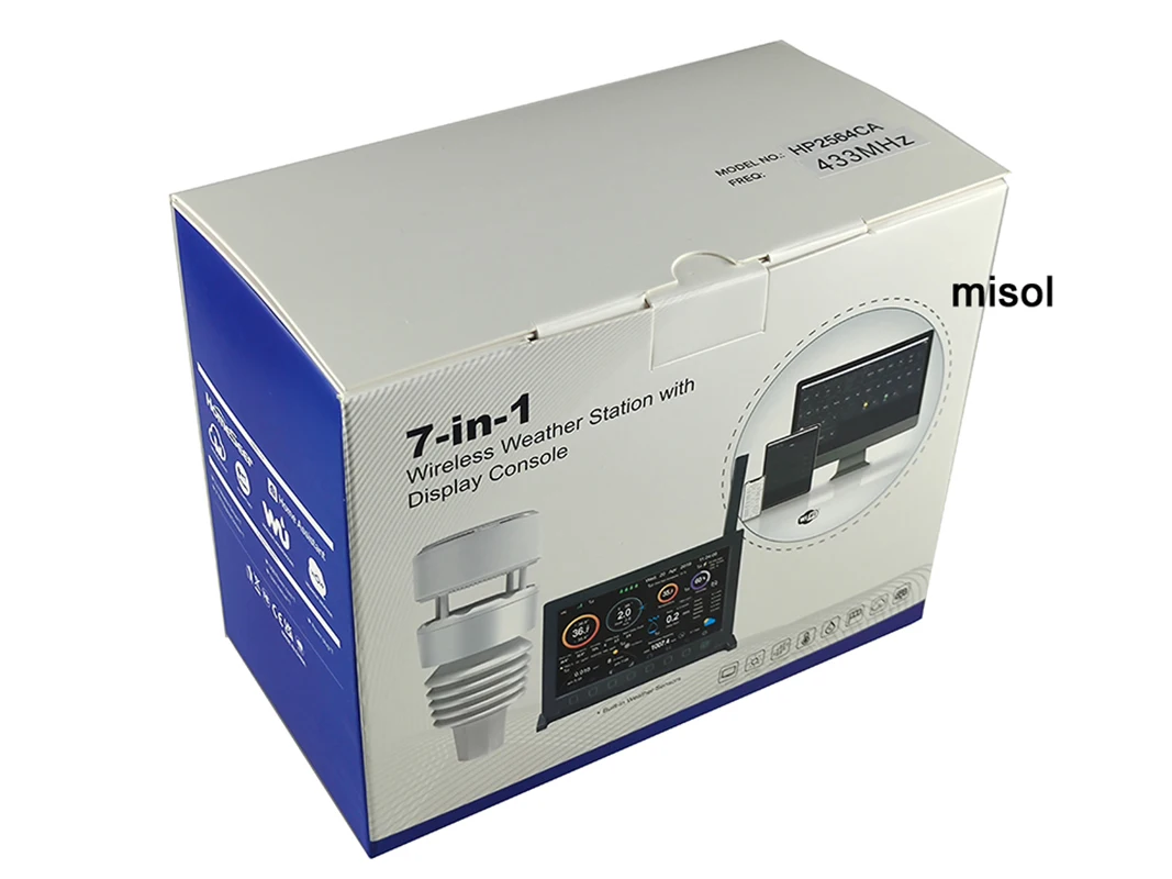 Misol ultrasonic weather station wind speed wind direction rain temperature humidity HP2564