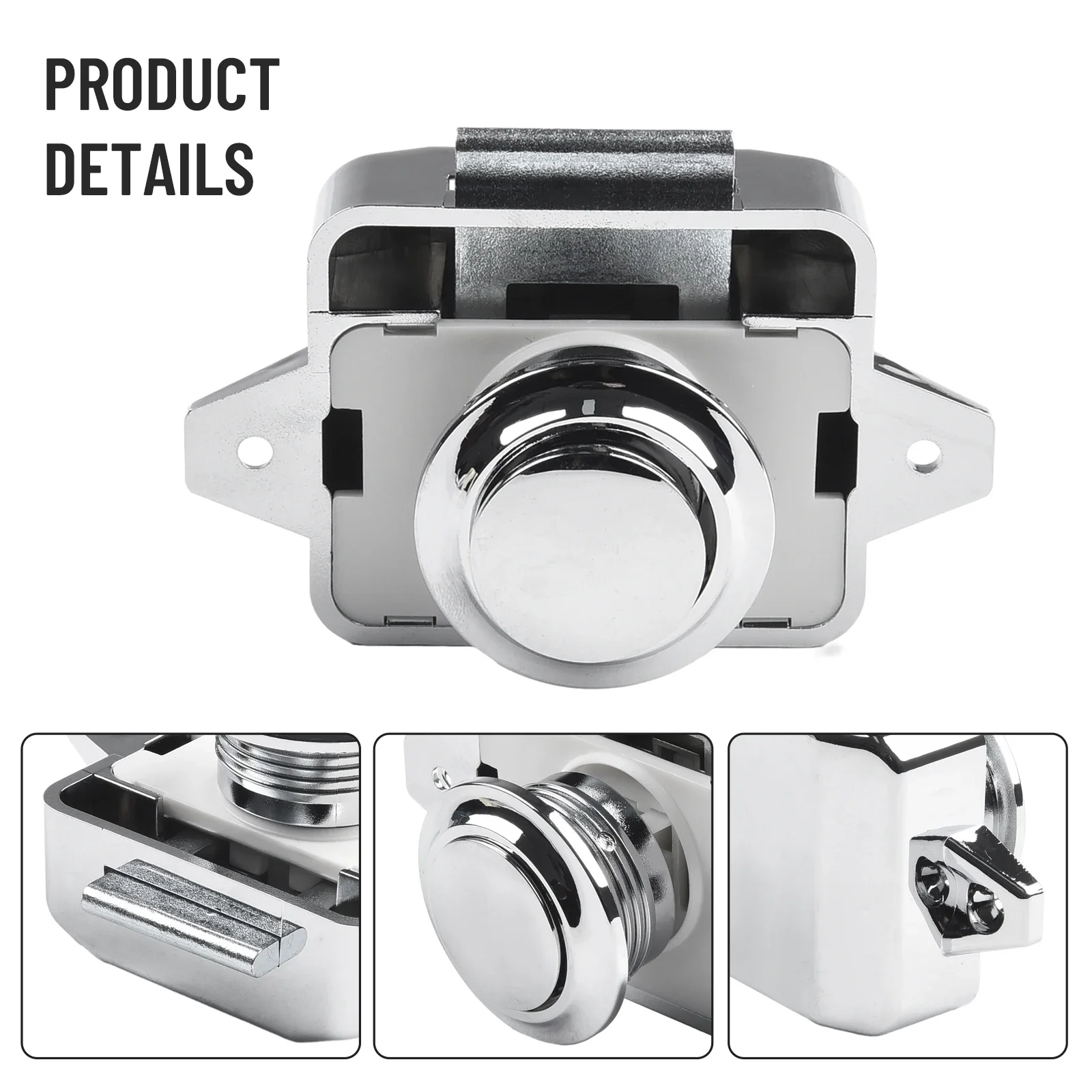 Knob Button Catch Lock RV Screws Boat Button Cabinet Caravan Cupboard Door Furniture L-shaped Plate Accessories