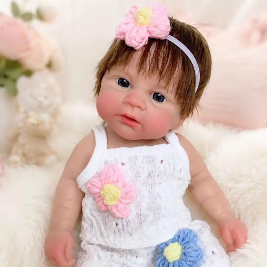 12.2 Inch Waterproof Elijah bebê reborn de silicone sólido Dolls With Rooted Hair & Open Mouth 3D Painted Skin Newborn Doll - view 3