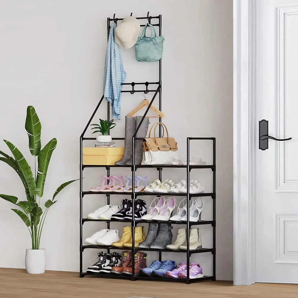 5-Tier Shoe Rack Organizer, Freestanding Coat and Shoe Rack, 25 Pairs Shoe Shelf for Entryway