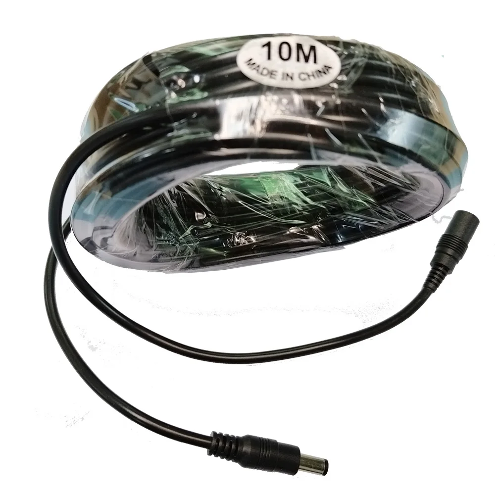 10M Power Extension Cable Male to Female 5.5mm*2.1mm Connector DC 12V for LED Lamp CCTV Security Camera Black Power Cord