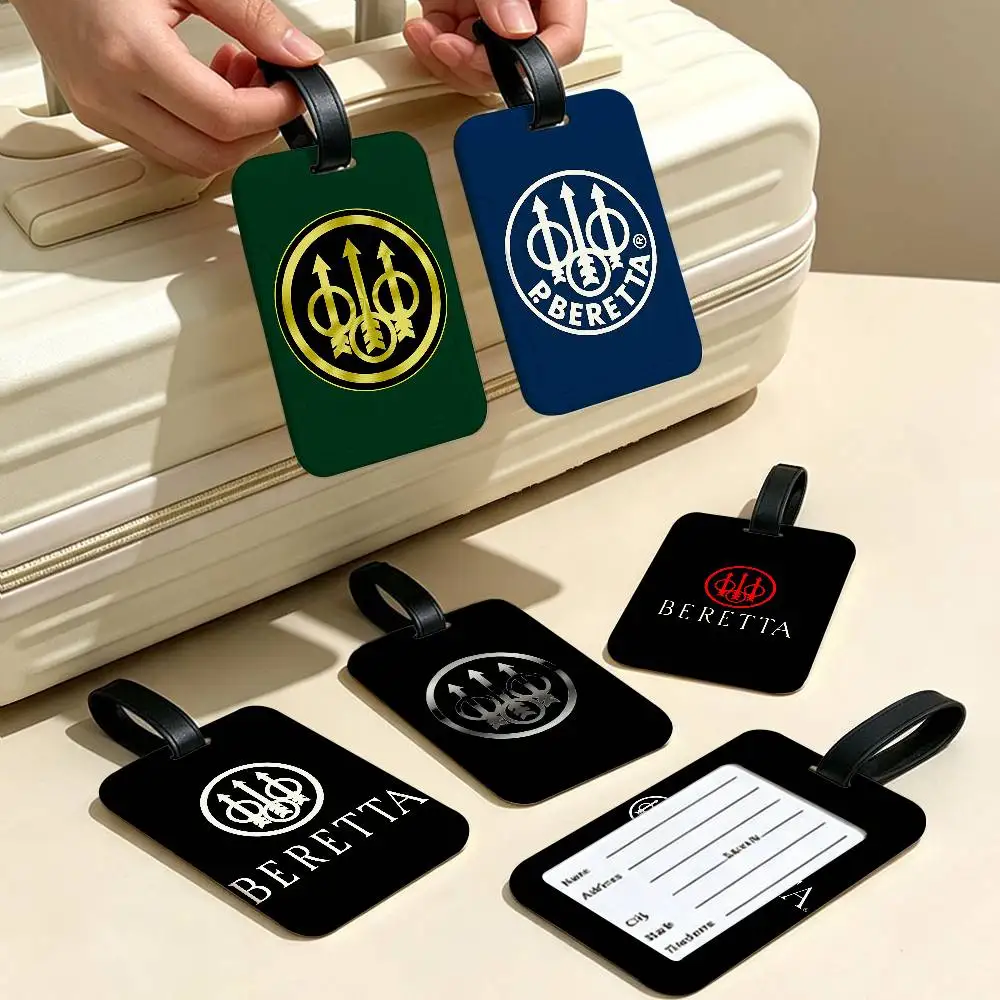 G-Gun BerettaS LOGO Durable PVC Anti lost Baggage Tag With Info Card Lightweight Luggage Identification Label