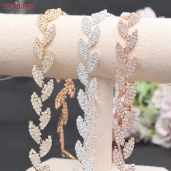TOPQUEEN Luxury Wedding Sash Bridal Belts Shiny  Belt Formal Silver Accessories Belt Womens Belt Satin Alloy Leaf Belt  S198